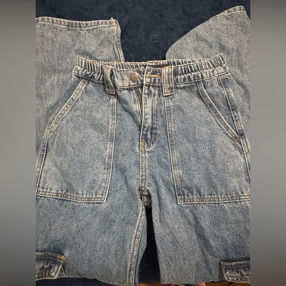 Fashion Nova Denim - Fashion Nova Relaxed Fit Light Cargo Blue Jeans